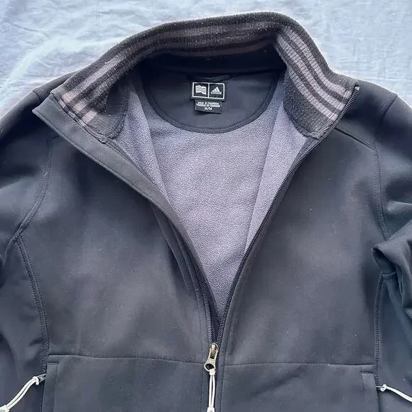 Adidas sporty black lined windbreaker size m unisex - Picture 3 of 8